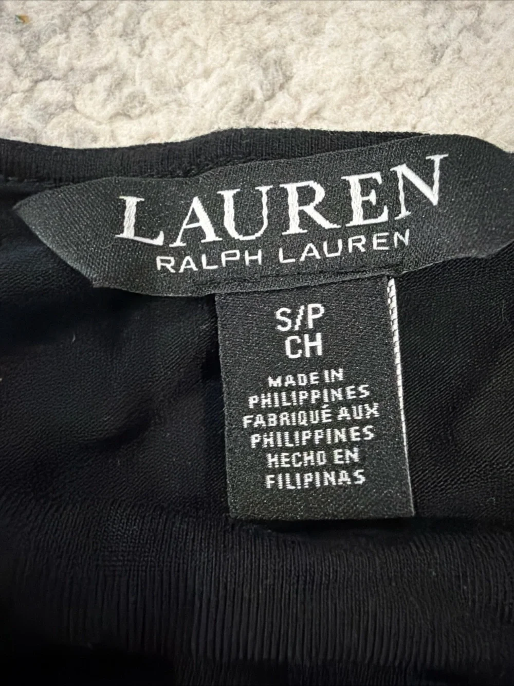 Lauren Ralph Lauren Black Asymmetrical Stretch Jersey Top - Picture 11 of 16